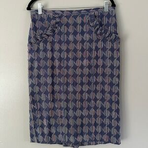 EVA FRANCO EMBROIDERED STRIPES COLORFUL PENCIL SKIRT SZ‎ 12